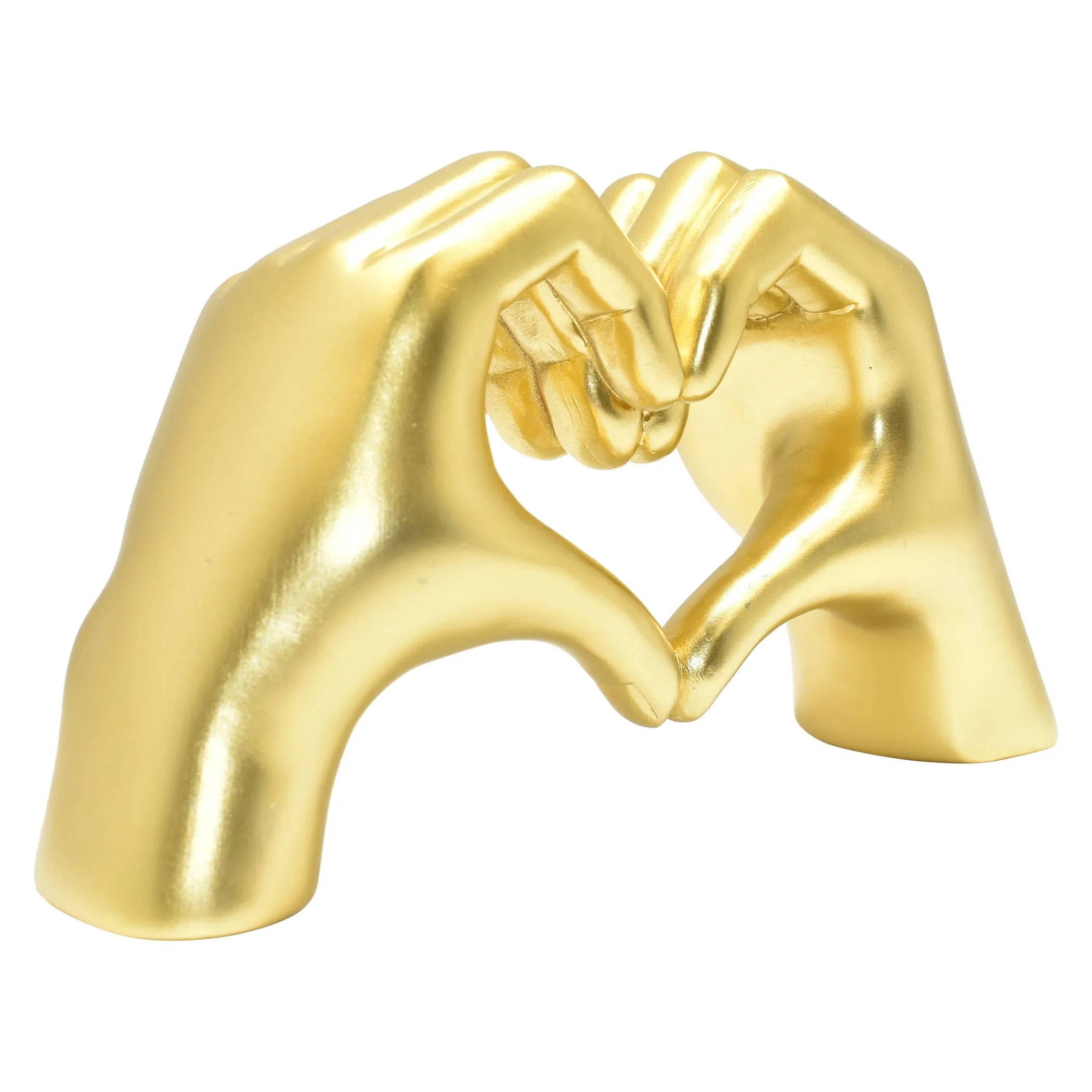 4" Gold Resin Heart Hands Tabletop Sculpture