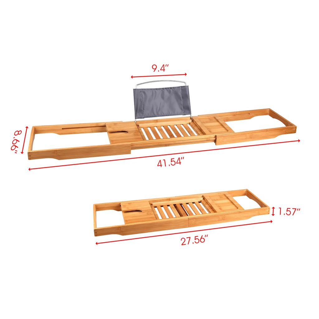 Bathtub Caddy Tray Crafted Bamboo